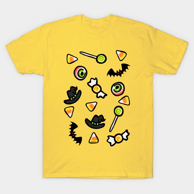 Halloween Confetti T-Shirt by Jan Grackle